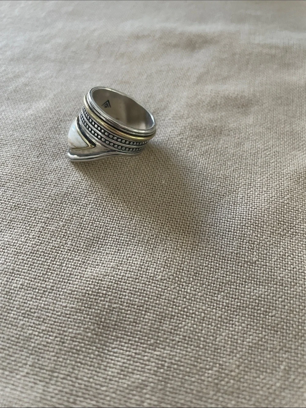 Silpada sterling brass, howlite ring - Picture 3 of 6